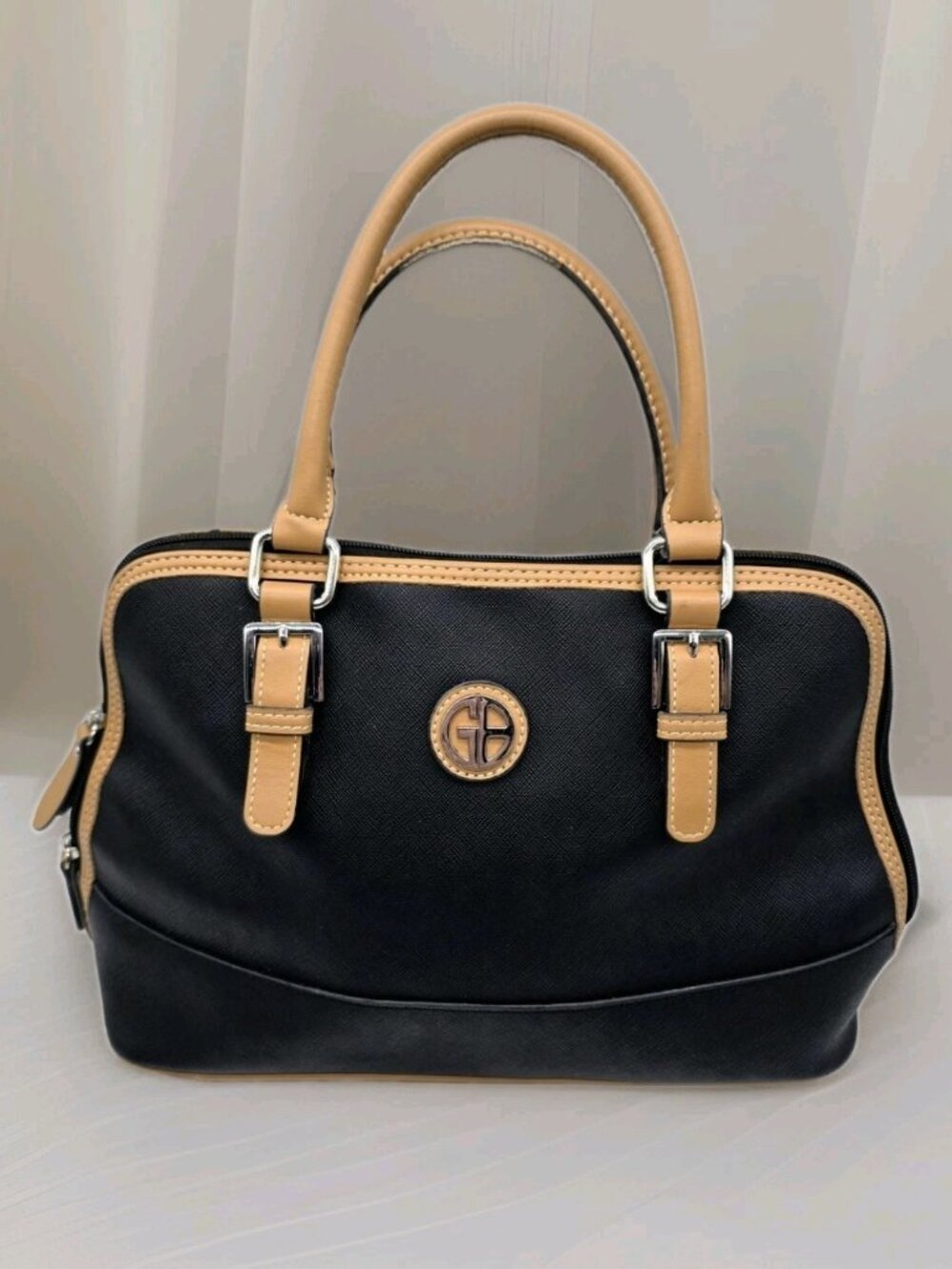 Giani Bernini Saffiano Dome Satchel Faux Leather Bag Purse Missing Detach. Strap